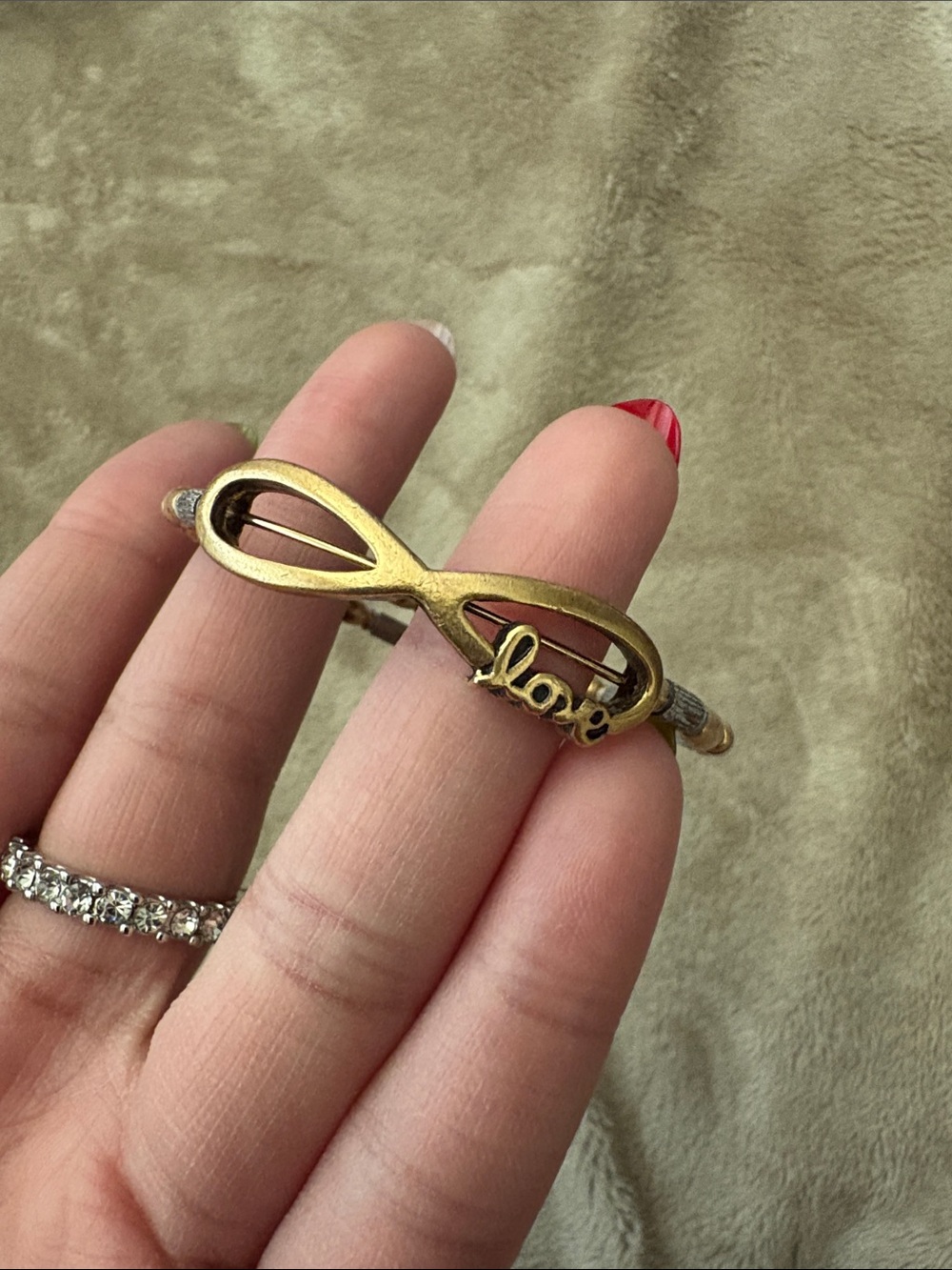 Vintage gold Infinity "Love" Bracelet - Women Accessories Alex and Ani brand